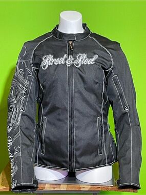 NWOT Women’s Sz M “Street & Steel Heartthrob”Motorcycle Riding Jacket /Pristine/